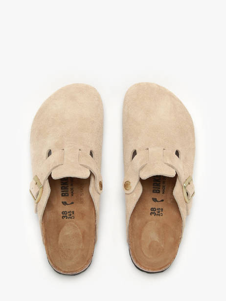 Mules Boston En Cuir Birkenstock Beige women 1030883 vue secondaire 3