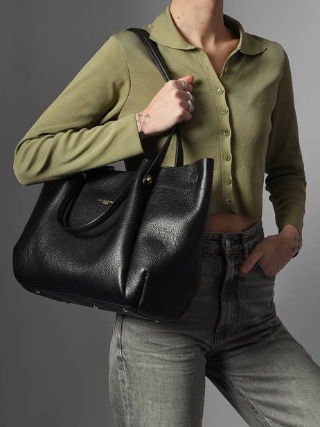 Sac Porté épaule Foulonne Double Louisa Cuir Lancaster Noir foulonne double louisa 90 vue secondaire 1
