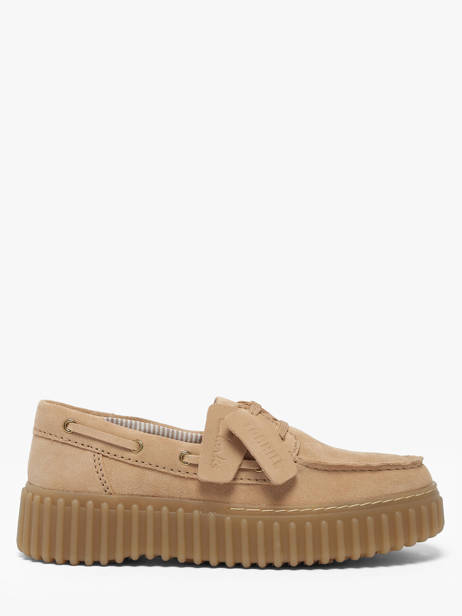 Chaussures Bateau Plateforme En Cuir Clarks Beige women 26186301