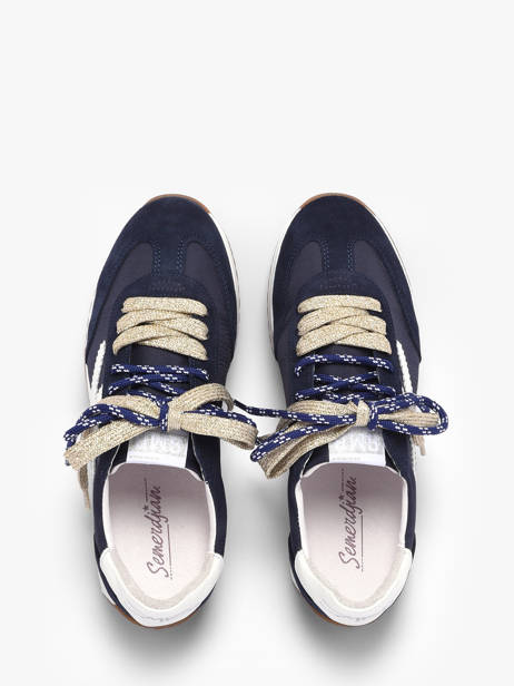 Sneakers June En Cuir Semerdjian Bleu women JUNED482 vue secondaire 3