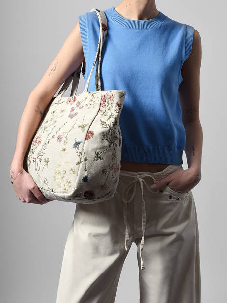 Sac Porté épaule Alocasia Coton Cuir Woomen Beige alocasia WALO01 vue secondaire 1