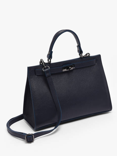 Sac Porté Main Caviar Cuir Milano Bleu caviar CA25116 vue secondaire 2