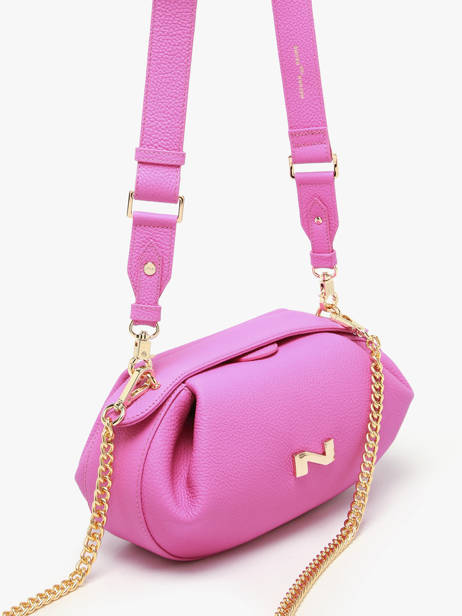 Sac Bandoulière Nymphea Cuir Nathan baume Rose nymphea 2 vue secondaire 2