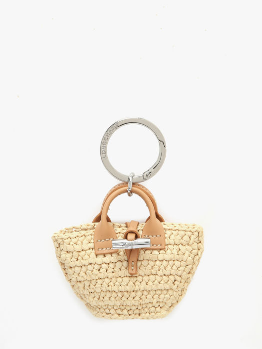 Longchamp Le roseau raphia Porte clés Beige