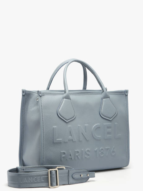Cabas Zippé M Jour Cuir Lancel Bleu jour A12996 vue secondaire 2