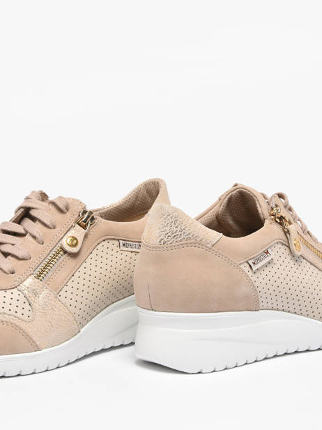 Sneakers Semelle Compensée En Cuir Mephisto Beige women P5149187 vue secondaire 2