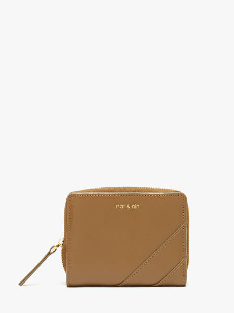 Portefeuille Nina Cuir Nat et nin Marron vintage NINA