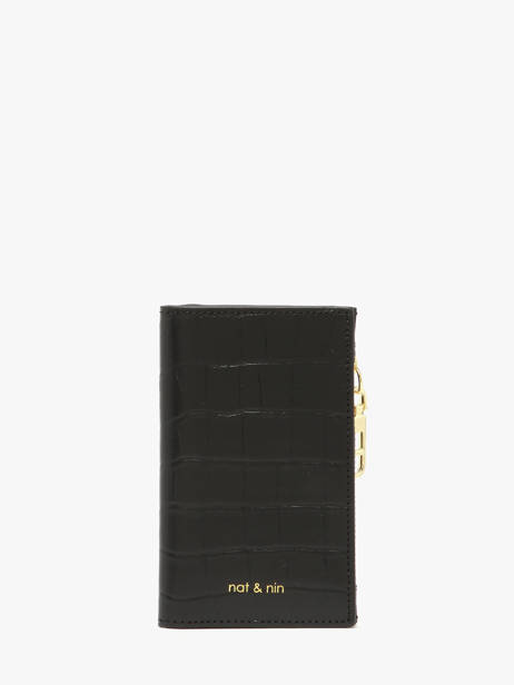 Porte-monnaie Vintage Cuir Nat et nin Noir vintage OSHI