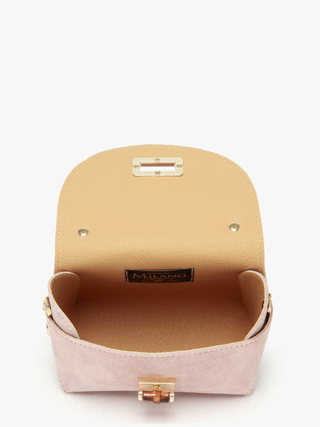 Sac Bandoulière Velvet Cuir Milano Rose velvet VE24117 vue secondaire 3