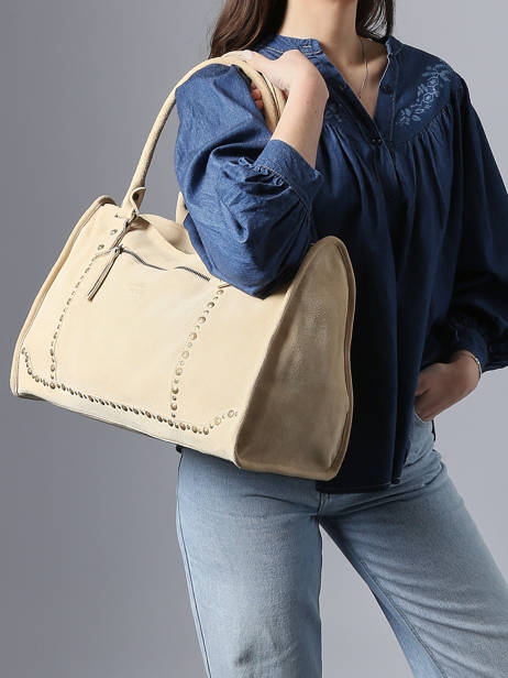 Sac à Main A4 Houston Cuir Basilic pepper Beige houston BHOU31 vue secondaire 1