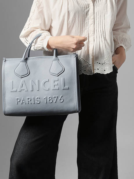 Cabas Zippé M Jour Cuir Lancel Bleu jour A12996 vue secondaire 1