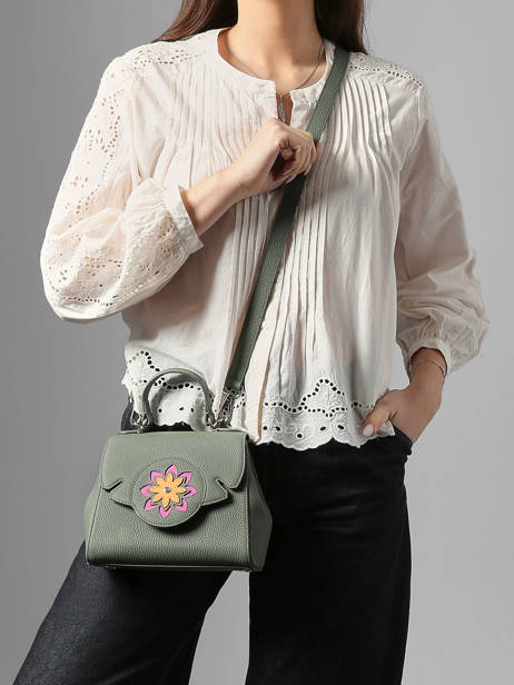 Sac Porté Main Yumi Mandala Cuir Nathan baume Vert mandala 4M vue secondaire 1