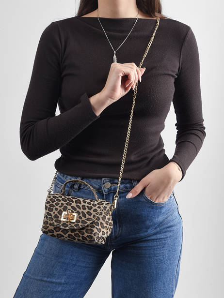 Sac Bandoulière Velvet Leopardo Cuir Milano Multicolore velvet leopardo VL24117 vue secondaire 1