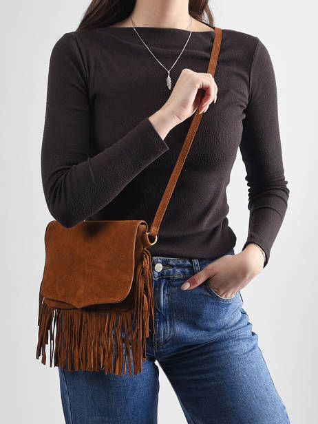 Sac Bandoulière Velvet Cuir Milano Marron velvet VE24115O vue secondaire 1