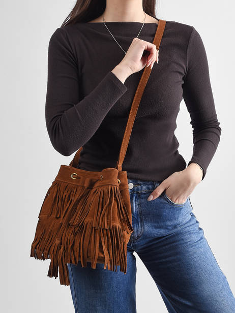 Sac Bandoulière Velvet Cuir Milano Marron velvet VE24116O vue secondaire 1