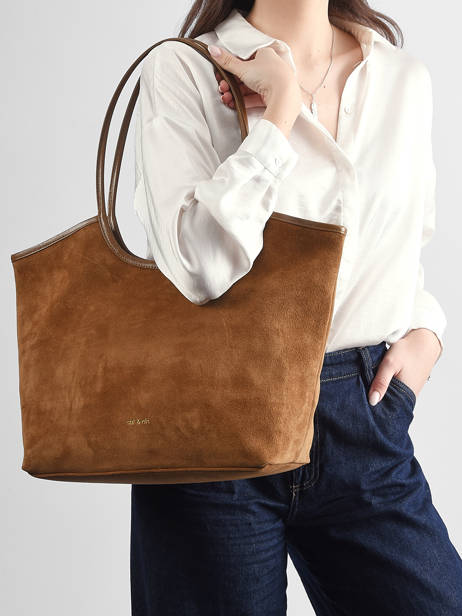 Sac Porté épaule Milan Cuir Daim Nat et nin Marron vintage MILAN vue secondaire 1