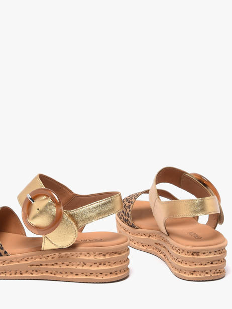 Sandales Semelle Compensée En Cuir Gabor Or women 32 vue secondaire 2