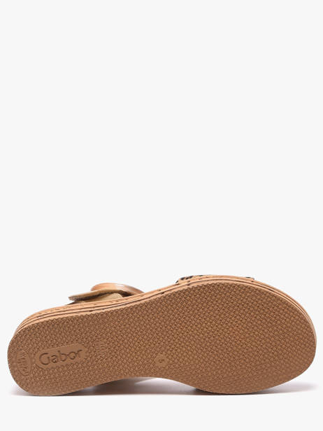 Sandales Semelle Compensée En Cuir Gabor Or women 32 vue secondaire 4