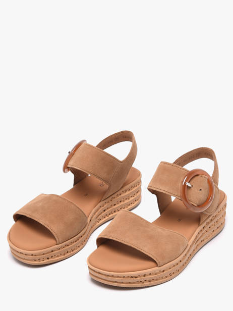 Sandales Semelle Compensée En Cuir Gabor Marron women 14 vue secondaire 1