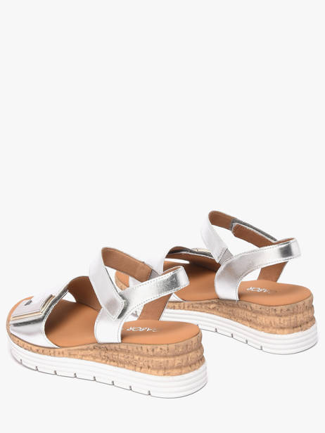 Sandales Semelle Compensée En Cuir Gabor Argent women 10 vue secondaire 2