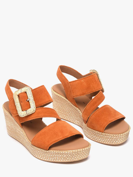 Sandales Semelle Compensée En Cuir Gabor Orange women 10 vue secondaire 1