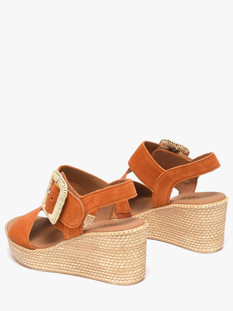 Sandales Semelle Compensée En Cuir Gabor Orange women 10 vue secondaire 2