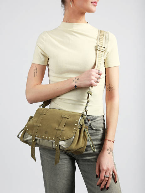 Sac Bandoulière Vintage Cuir Mila louise Beige vintage 3861XVC vue secondaire 1
