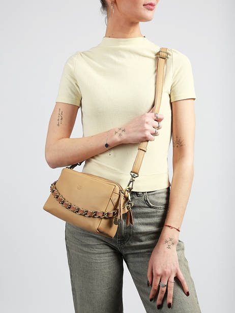 Sac Bandoulière Vintage Cuir Mila louise Beige vintage 23673C1 vue secondaire 1