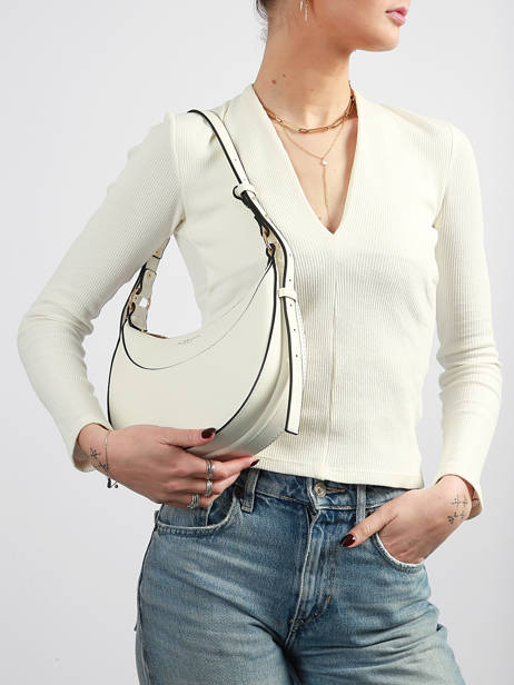 Sac Porté épaule Saffiano Miniprix Blanc saffiano F8583 vue secondaire 1