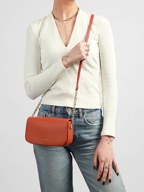 Sac Bandoulière Saffiano David jones Orange saffiano CM8419 vue secondaire 1