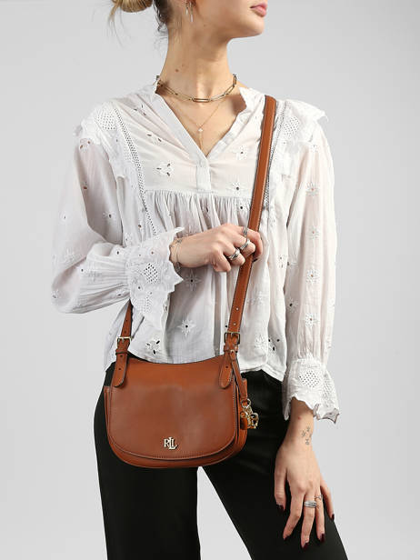 Sac Bandoulière Dryden Cuir Lauren ralph lauren Marron dryden 31P06070 vue secondaire 1