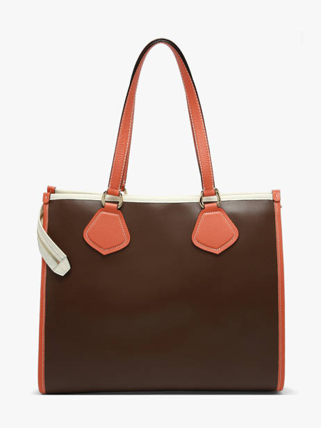 Sac Porté épaule Cabas D'ete Cuir Lancel Orange cabas d'ete A13369 vue secondaire 5