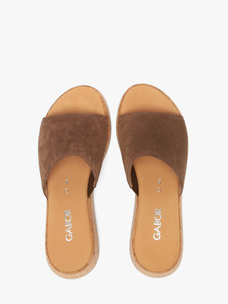 Mules En Cuir Gabor Marron women 41 vue secondaire 3