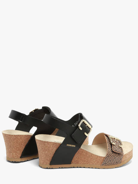 Sandales Semelle Compensée En Cuir Mephisto Noir women P5148845 vue secondaire 2