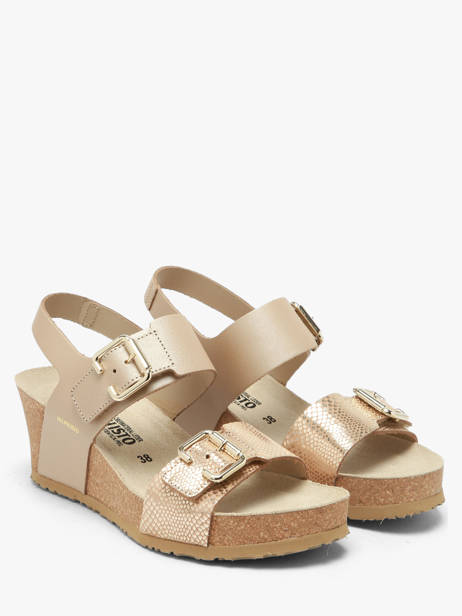 Sandales Semelle Compensée En Cuir Mephisto Or women P5148844 vue secondaire 1