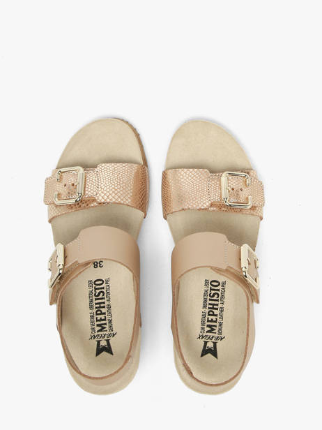 Sandales Semelle Compensée En Cuir Mephisto Or women P5148844 vue secondaire 3