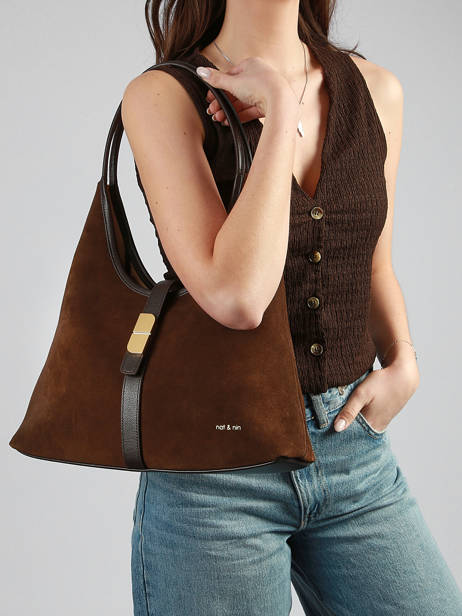 Sac Porté épaule Vintage Cuir Nat et nin Marron vintage ROMEO vue secondaire 1