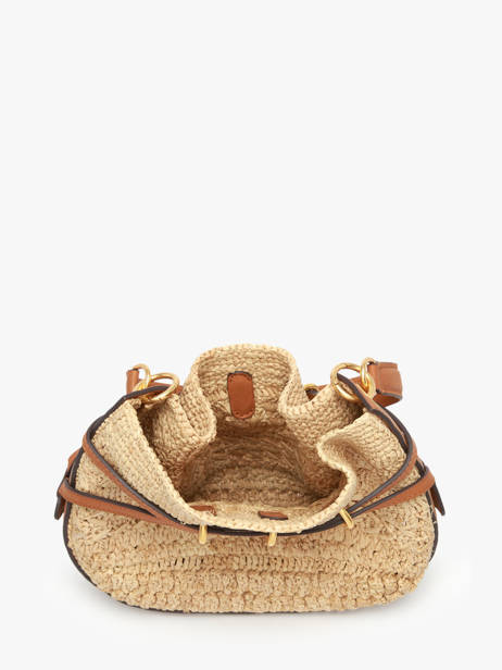 Sac Bandoulière Le Mini Romy Cuir Et Raphia Gerard darel Beige raphia E454 vue secondaire 4