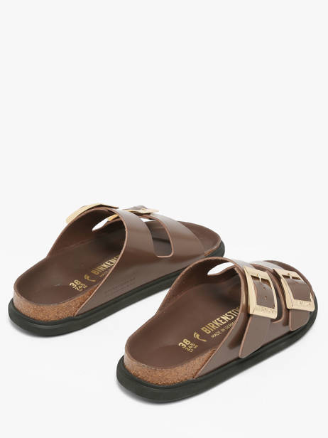 Mules Arizona Droplet En Cuir Birkenstock Marron women 1031910 vue secondaire 2