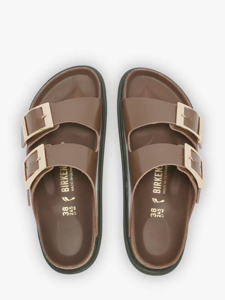 Mules Arizona Droplet En Cuir Birkenstock Marron women 1031910 vue secondaire 3