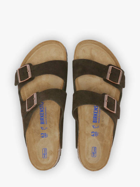 Mules Arizona En Cuir Birkenstock Marron men 951311 vue secondaire 3