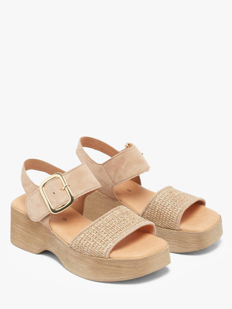 Sandales Plateforme En Cuir Gabor Beige women 44 vue secondaire 1