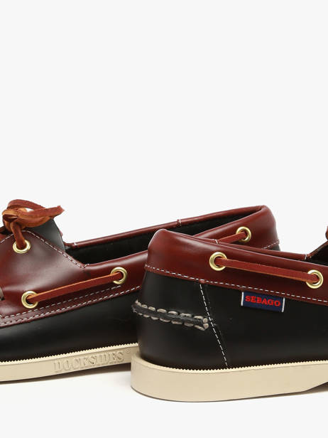 Chaussures Bateau En Cuir Sebago Noir men 7111M7W vue secondaire 3