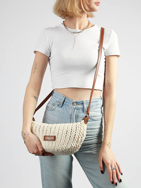Sac Bandoulière Tresse Coton Lancaster Beige tresse coton 68 vue secondaire 1