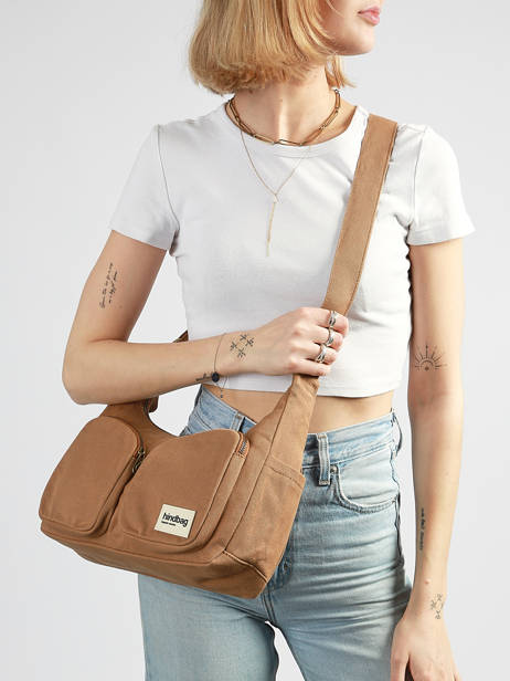 Sac Bandoulière Best Seller Coton Hindbag Marron best seller EMILE vue secondaire 1