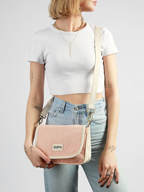 Sac Bandoulière Tressage Coton Hindbag Rose tressage TS vue secondaire 1