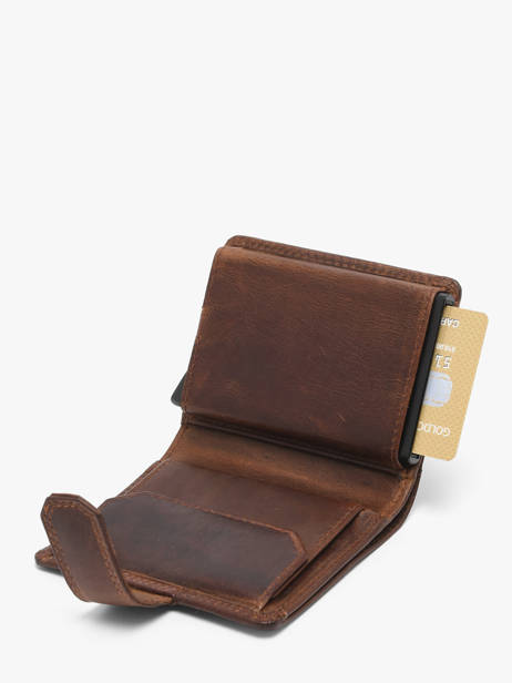 Porte-cartes Porte-monnaie Cuir Maverick Marron the original MAVTO063 vue secondaire 1