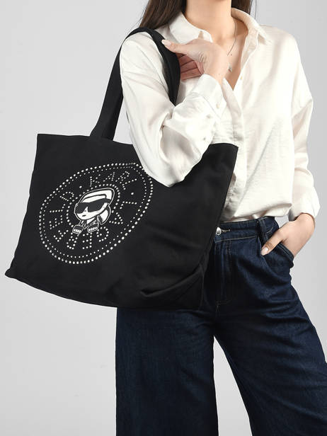 Sac Porté épaule K Ikon Coton Karl lagerfeld Noir k ikon B2W50030 vue secondaire 1