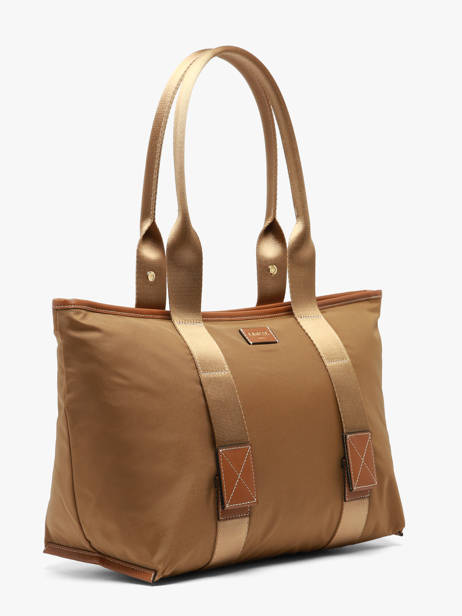 Sac Cabas Zippé M Mistral Rollable Nylon Et Cuir Lancel Marron mistral A13995 vue secondaire 2