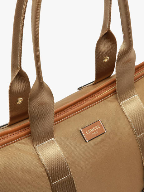Sac Cabas Zippé M Mistral Rollable Nylon Et Cuir Lancel Marron mistral A13995 vue secondaire 3